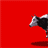 Animated contact sheet of a black-and-white cow walking across six frames on a solid red background with visible drop shadows.