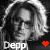 Black-and-white pixelated image of a person with long hair, repeated in four quadrants with red heart symbols and text below each.