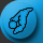 Four blue circular icons with black outlines showing sequential motion of a stylized figure performing a flip against dark and light backgrounds.
