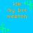 Blue background with orange text reading 'idk my bff weston' and green square patterns in four corners.