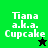 Four display 'Tiana a.k.a. Cupcake' text with star symbols; top-left green background has black star, bottom-right dark green background has white star