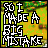 Pixelated text reads 'SO I MADE A BIG MISTAKE' over a yellow-green background with brown speckles, displayed in a of identical frames