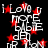 Black background with red stars and white text reading "I Love u more baby" repeated in a pattern