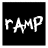 White stylized text on black background in with one empty