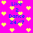 Pixelated icon with bright pink background, yellow hearts scattered throughout, and blue text reading "Live 2 Dance 24/7" in multiple positions.