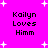 Bright pink background with white star shapes and four identical text blocks reading "Kailyn Loves Him" in black pixelated font.