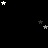Black background with scattered white and gray stars, one gray rectangle in bottom-right corner.