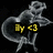 Animated grayscale figure with heart-shaped body and circular head, yellow text 'My <3' on chest, performing a side-to-side motion against black background.