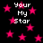 Black background with scattered pink stars and repeated white text 'Your My Star' in pixelated font.
