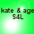 Green background with four identical showing text 'kate & age S4L' and a bright white light spot in the top-left corner of each