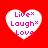 Four white heart shapes on a red background, each containing pink text reading Live*, Laugh*, Love with asterisks.
