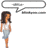 Pixelated static image of a woman with long brown hair wearing white top and light blue shorts standing against gray background.
