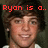 A pixelated image of a person with brown hair and light skin, wearing a white shirt, displayed in four with red text overlays
