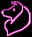 Pixelated pink heart outline with a small arrow pointing upward, displayed on black background in two showing animation