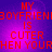 Red pixelated text on a purple gradient background repeats 'MY BOYFRIEND IS CUTER THEN YOUR' in four identical