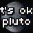 Pixelated gray sphere with text overlays on black background, showing animation changes