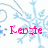 A static image with light blue floral patterns on a white background, featuring the word 'Kerrie' in bright pink text repeated three times.