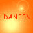 Four orange-tinted display the name 'DANEEN' in red pixelated text with varying light effects