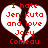 Two identical pixelated heart-shaped icons with red text on a dark brown background, each displaying 'I hate Jen Kuta and love Joey Comeau' in a broken white heart split into two halves.