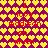 Pixelated icon with repeating yellow heart pattern on purple background, red text "I love madison so much"