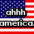 Six distinct display text and imagery: American flag with 'ahhh america', grayscale figure with 'life...', Statue of Liberty with 'liberty...', Swiss cheese, '!?', and green background with 'I am so OUT!'