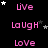 pink text phrases on a black background with scattered white and gray stars, where 'LIVE' appears in the top and alternates with 'LAUGH', 'LOVE' below