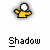 Yellow-shirted figure with white head and outstretched arms, each frame showing distinct shadow placement beneath the figure.
