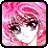 Pixelated anime-style icon with pink hair and black background featuring text "Anime IM" and signature "cOw"