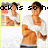 Pixelated image of a person in a white shirt with brown hair, holding a small object, with partial text overlays.