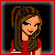 A 4-frame pixel art contact sheet showing a cartoon girl with brown hair in a ponytail wearing a red shirt, alongside text reading "I luv Sk8ers" on the fourth frame.