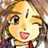 A pixelated anime-style character with light brown hair and a red tie winking at the viewer, next to stylized text on a black background.