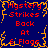 Blue background with red text reading "Mystery Strikes Back At 6 Flags" surrounded by orange pixelated border, repeated in a pattern
