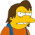 Pixelated yellow-skinned character with brown hair, wearing orange shirt and blue suspenders, expression showing teeth in a slight grin.