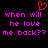A static pixel art image with pink text on a black background, featuring a red heart symbol above the text.