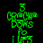 Green pixelated text on black background with white horizontal bars shifting across the image in a sequence of frames.