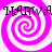 Four identical pink and white spiral patterns arranged in a with black text above each spiral