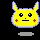 Pixelated yellow cartoon head with red cheeks and blue outline, displaying multiple expressions including neutral, angry, and smiling across a