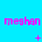 A static image with a bright cyan background displaying repeated pink text "meghan" in three , each containing three instances of the word