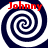 Four identical spiral patterns arranged in a , each with red text reading "Johnny" above it
