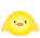 Pixelated yellow circular character with wing-like extensions, showing multiple facial expressions including neutral, smiling, and crossed eyes