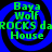 Four identical blue spiral backgrounds with green text reading Baya Wolf ROCKS da House arranged in a on black