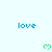 Blue 'love' text and green heart icons arranged in a on light blue background with gray rectangle partially visible