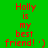 Green background with red text reading "Holly is my best friend! :)" and blue rectangular blocks in various positions.