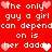 Red background with white pixelated text repeating 'The only guy a girl can depend on is her daddy' and pink heart symbols in a pattern