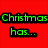 six pixelated Christmas-themed images with text overlays on red, white, and black backgrounds