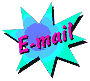 Six star-shaped icons with 'E-mail' text in various colors on a gray background, each with a distinct color gradient and black outline.