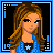 Animated contact sheet of a pixel-art character with long brown hair in blue dress, showing facial expression changes and text-based card metaphor across 12 frames.