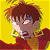 Pixelated cartoon character with brown hair and red clothing on yellow background next to green text reading Original Icons .com
