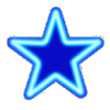 Four blue star icons with glowing light-blue outlines arranged in a on gray background
