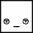 Pixelated black-and-white icon shows two circular eyes with spiral pupils and a horizontal mouth line on white background.